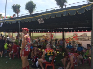 Perhaps inspired by Hawthorn's pre-season kit of 1992 - The immaculate playing strip of the Singapore Sharks (standing) 